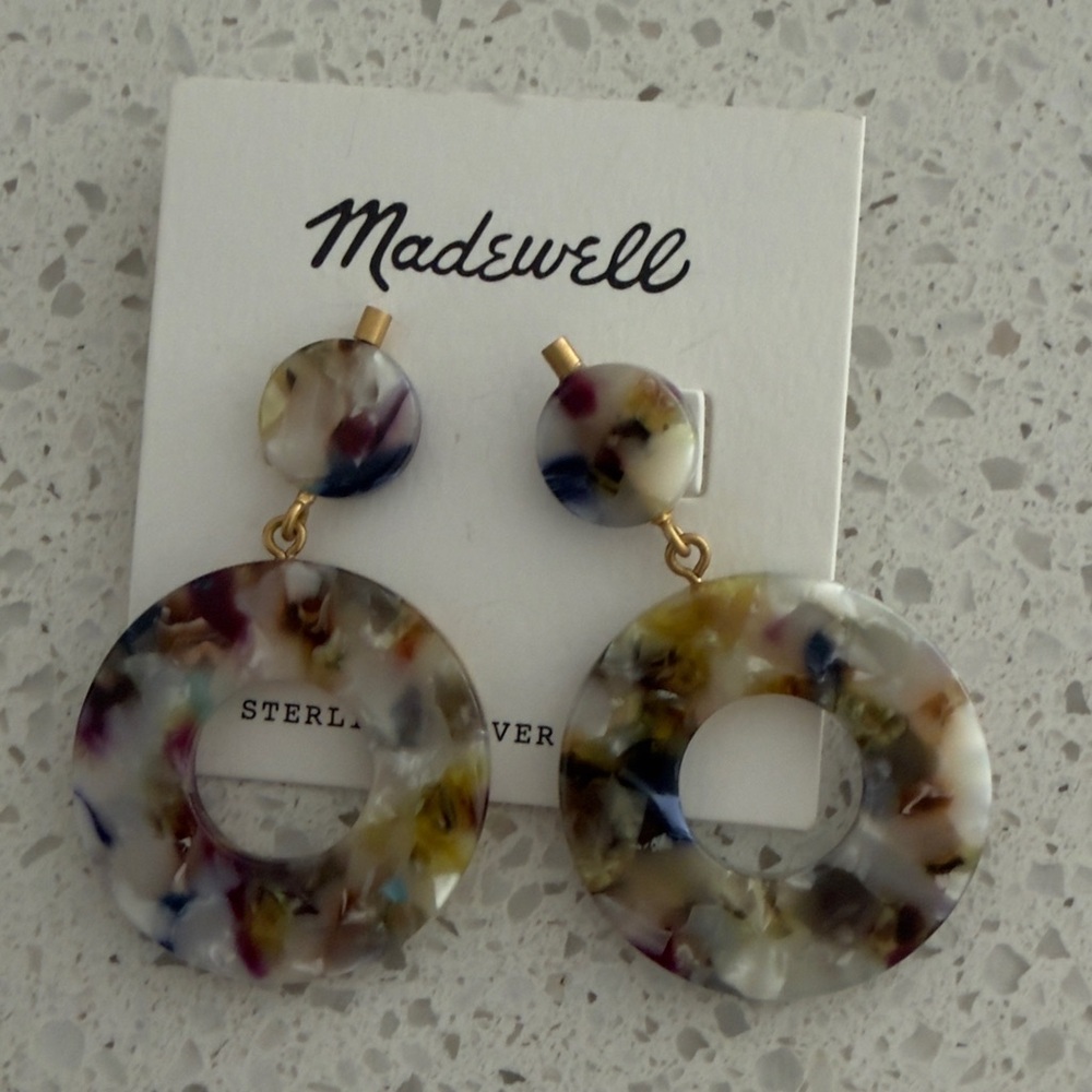 NWT UniqueMadewell Multicolor Resin Circle Drop Earrings - Women Jewelry